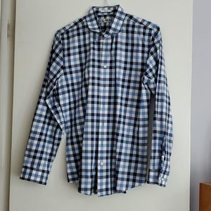 Express Men’s Blue Check Plaid Button Down Shirt